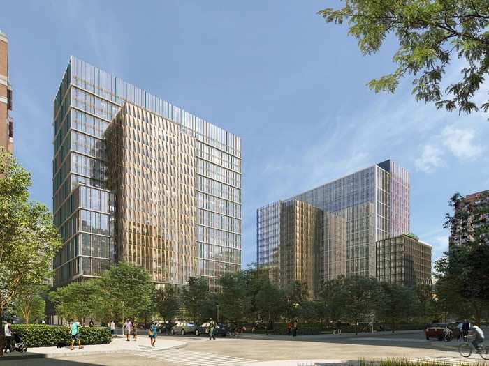 There will be two LEED Gold-certified sustainable office buildings.