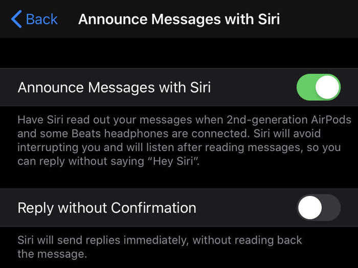 Have Siri read new text messages through your AirPods.
