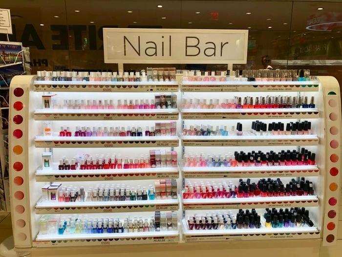 And unlike at Walmart, the nail polish display was packed with colors.