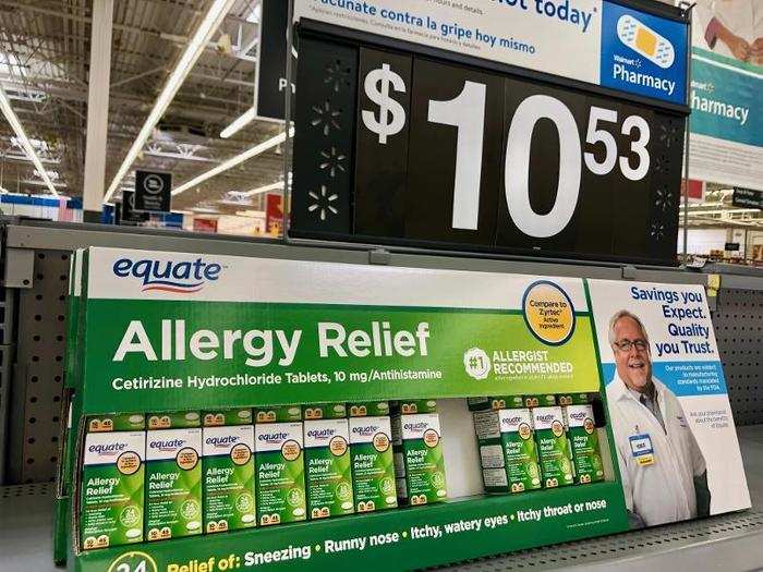 A lot of the over-the-counter medications were displayed in bulk quantities with giant price signs.