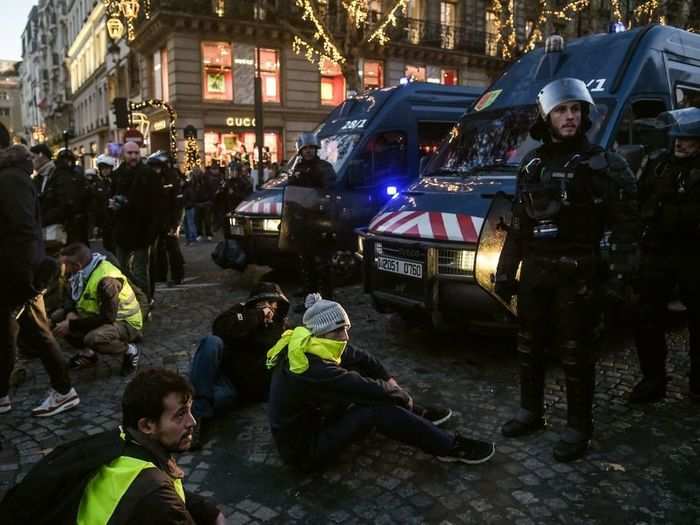   Protesters based in Paris targeted the palace, but police maintained heavily guarded barricades to prevent protesters from reaching the palace.  