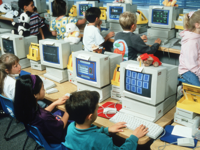 The 1990s marks the introduction of new technologies into American classrooms.
