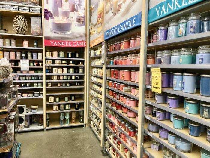 We found a massive wall of scented candles, but the price — two for over $30 — didn