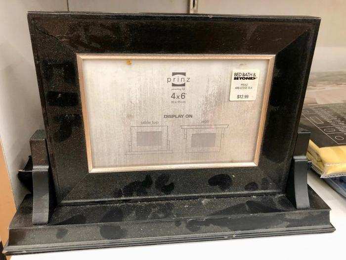 This dusty picture frame was one of the more unappealing items on display.