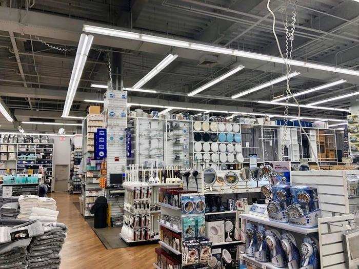 In many places, there were wires sticking out from the ceiling, which gave the store a messy appearance.