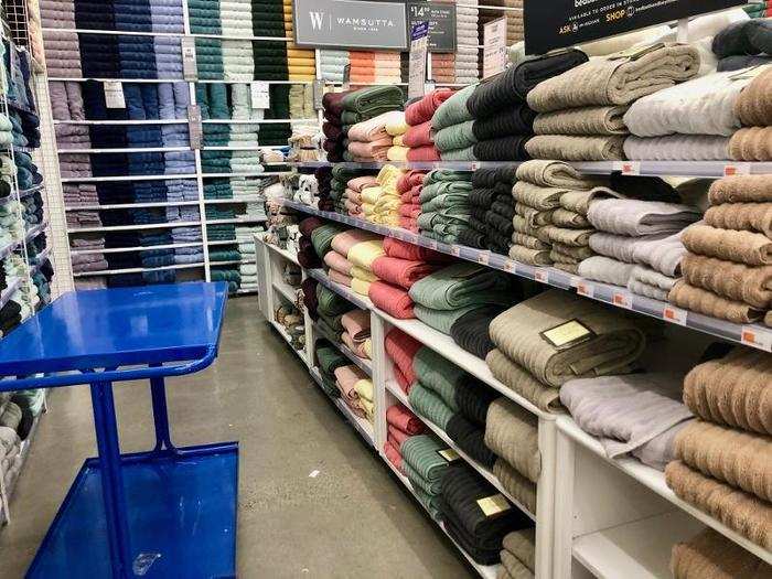 We made our way further into the store and found a massive section of towels, which seemed to include every color of the rainbow.