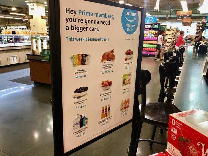 The food section was also filled with special deals for Amazon Prime members ...