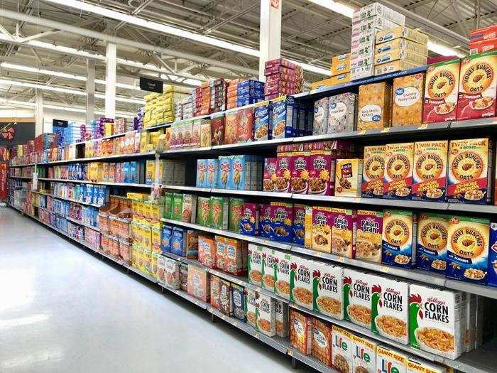 The selection was beyond our wildest dreams. This cereal aisle seemed to carry every cereal ever made.