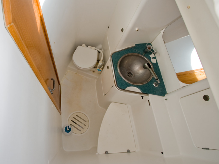 Using a boat toilet sure is awkward