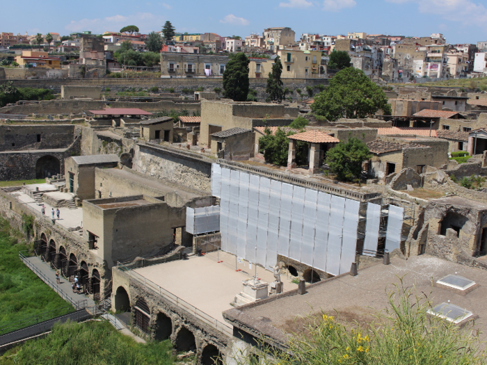 80% of Herculaneum still lies undiscovered because modern-day Ercolano was built on top of it, and the government lacks the resources to buy residents out of their homes in order to continue excavations. There may be countless other lost treasures lying in wait beneath that town.