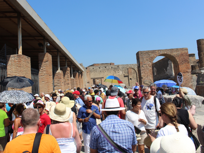 Despite the oppressive heat, Pompeii was jam-packed with tourists. I couldn