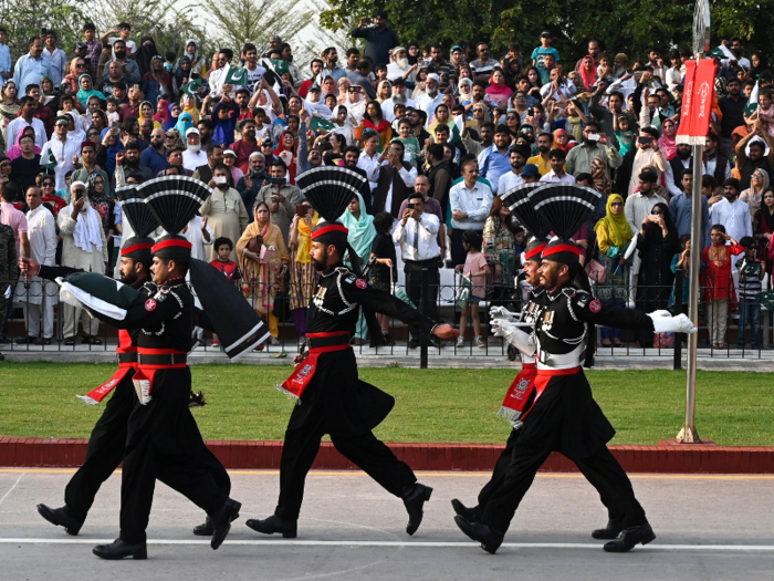 Border guards from India and Pakistan perform ceremonies at the border for audiences. A stadium expressly built for spectators of those ceremonies sits on the border.