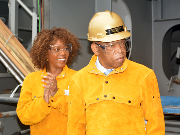 Lewis, who fought for civil rights alongside Dr. Martin Luther King and is now a member of Congress, attended the keel-laying of his namesake oiler earlier this year.