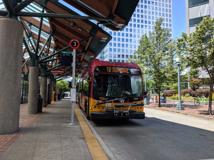 The property is right across from the Bellevue Transit Center, which could make it convenient for public transit commuters.