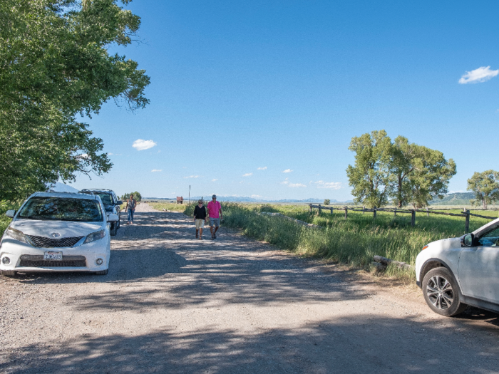 I pulled up to the spot that Google Maps told me was the T. A. Moulton Barn, and it was clear that others had the same idea.