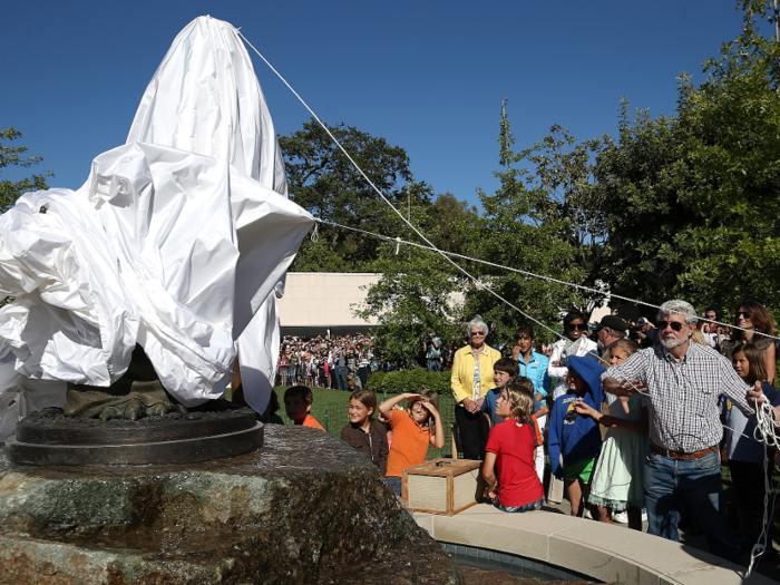 In 2012, Lucas donated land he owned in San Anselmo to the San Anselmo Chamber of Commerce. It was turned into the 8,700-square-foot Imagination Park, which features statues of Yoda and Indiana Jones.