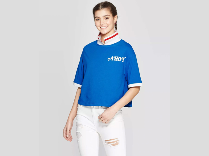 AHOY Short Sleeve Cropped Polo T-Shirt