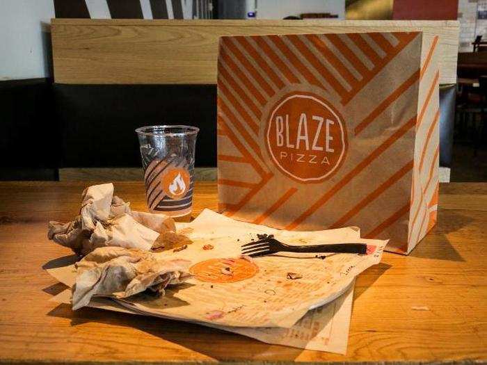 My meal at Blaze left a few things to be desired. I was surprised at the glacial speed of service and disorder behind the counter, especially compared to MOD