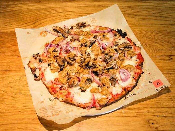 BLAZE — THREE-TOPPING PIZZA: I chose the option with the most toppings, and it still wasn