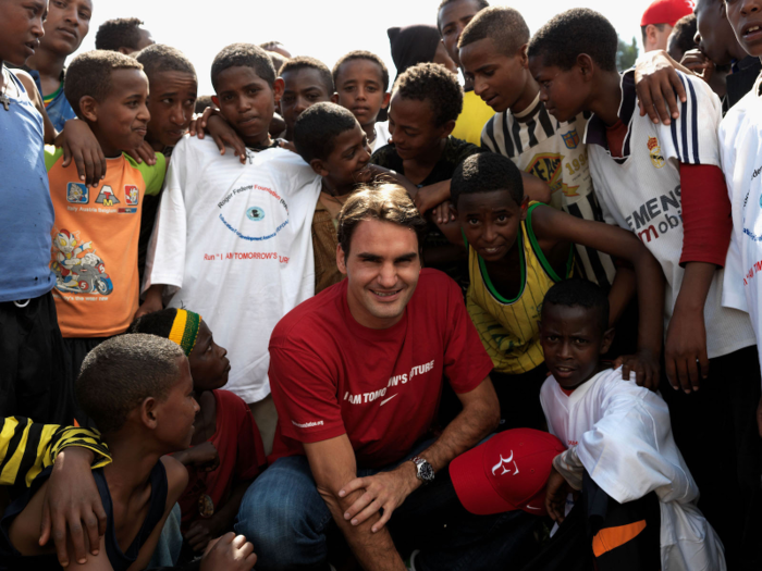 The player is also known for his charity work. He founded the Roger Federer Foundation in 2003, which has since raised $40 million and recently hit its goal of educating one million children in Africa by the end of 2018. He still finds time to visit children who benefit from his charity.