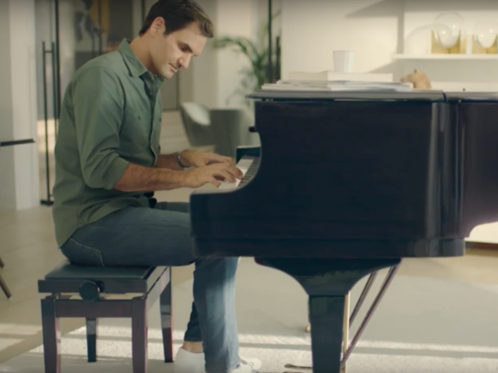 In a recent Uniqlo ad, Federer tried his hand at the piano, and said he