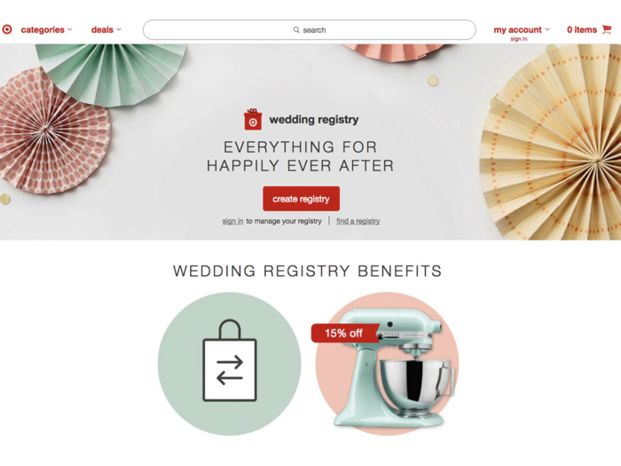 Target is the top wedding registry in 10 states.