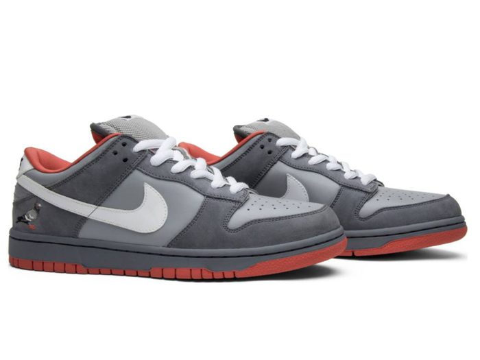 In 2005 designer Jeff Staple released his Nike Dunk SB Pigeon. Semmelhack wrote that Nike asked Staple to honor New York City, so naturally he found inspiration from the inescapable bird.