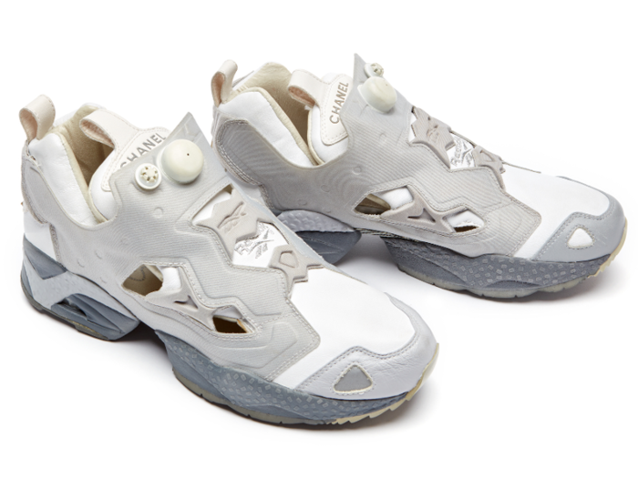 The 2001 Reebok x Chanel Instapump Fury is a legendary shoe for any Reebok collector to own, Semmelhack wrote. The shoes were never released onto the market — they appeared on the Chanel runway — but the dull colorway and oversized Chanel logo on the heel still made a lasting impression on both sneakerheads and high-fashion appreciators.