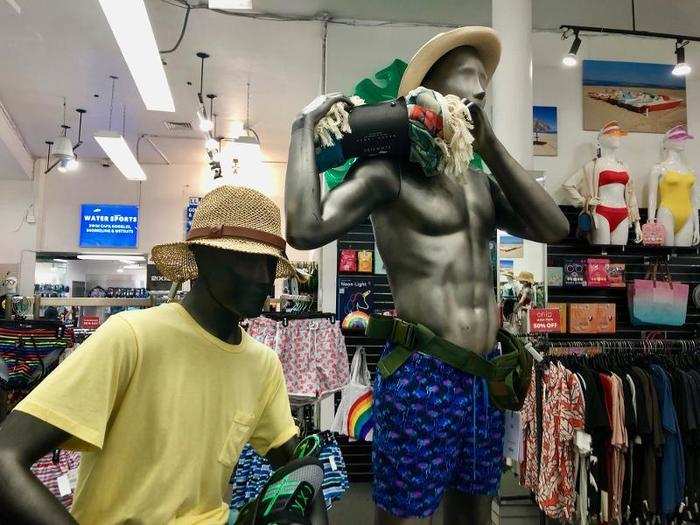 We noticed that none of the mannequins seemed to be wearing any Hurley merchandise. It was clear that other brands like Speedo and Trunks had a larger representation than Hurley.