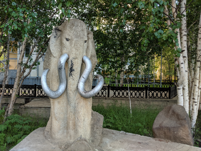 I also saw a sculpture of a woolly mammoth, the Ice Age creatures that once roamed Yakutia.