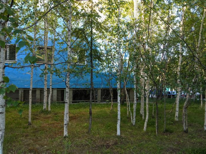 Buildings in Mirny are built elevated above the ground because it isn