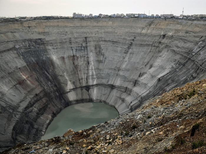 The Mir mine is the second-largest manmade pit in the world.