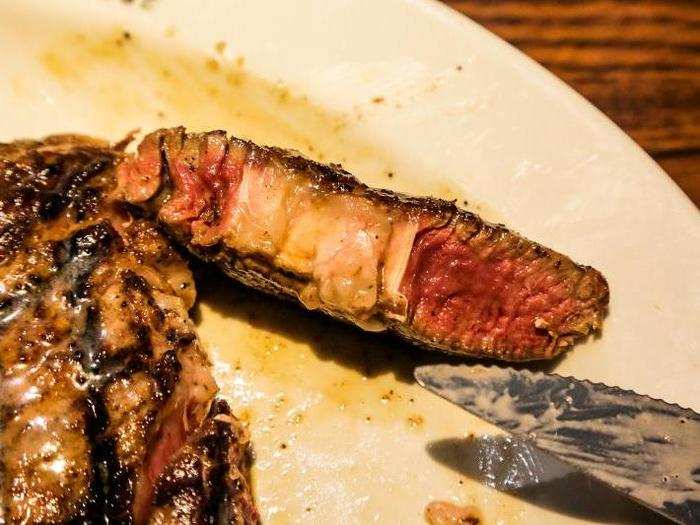 This steak was less gristly than its counterpart at Outback, but it still had its share of sinew.