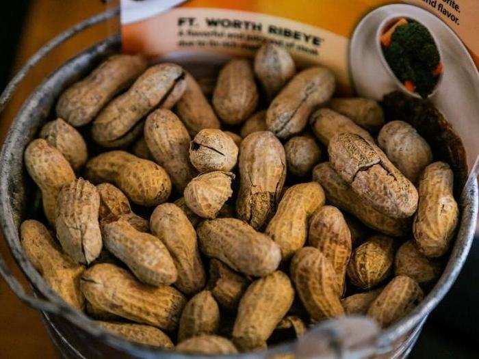 Every table at Texas Roadhouse was equipped with a bottomless free peanut bucket, just in case the rest of your meal doesn