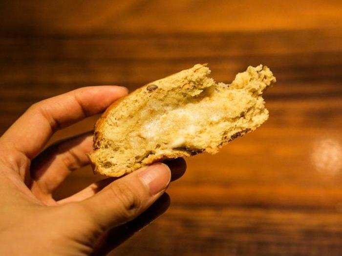 The butter was harder to spread, but once it was spread, it melted beautifully. The bread had a whole-wheat taste with little to no added sugar, but tasted slightly undercooked.