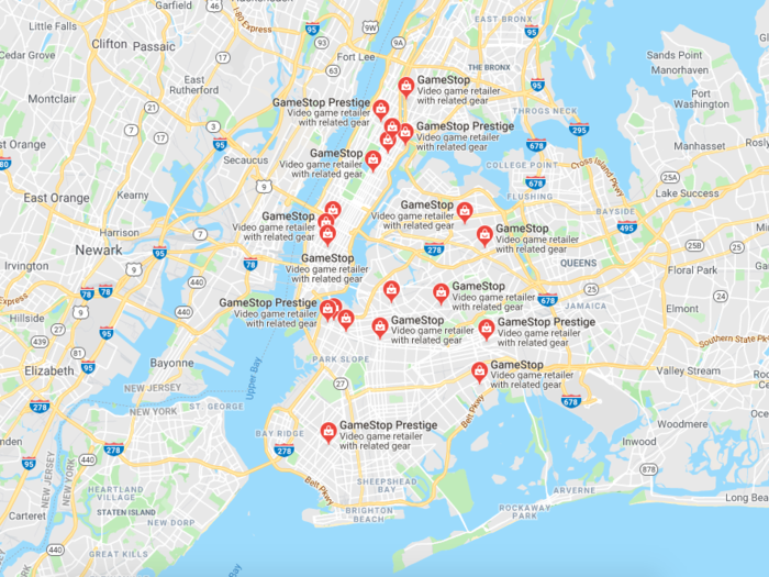 In a city like New York, where real estate comes at such a high premium, GameStop has over a dozen outlets spread across the five boroughs.
