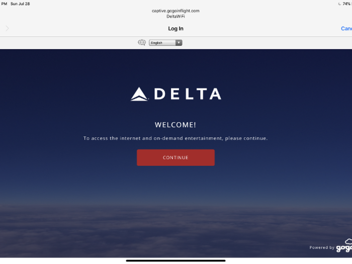 I pulled out my iPad and noticed that Wi-Fi was already available. On most Delta flights, Wi-Fi isn