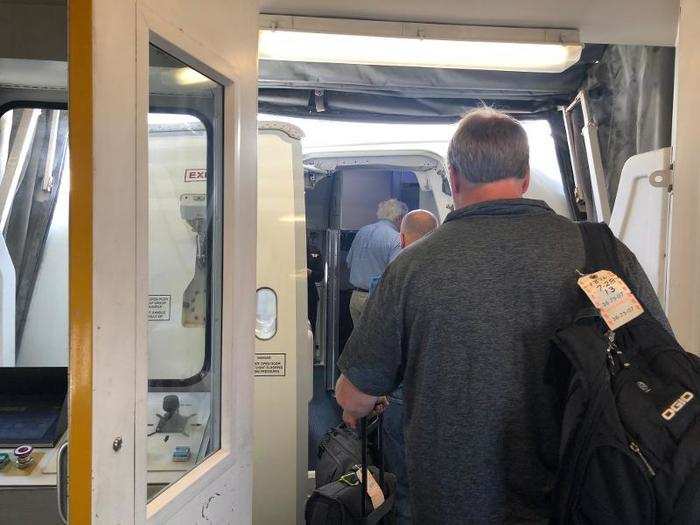 I made my way down the jet bridge in the first boarding group (after people who needed a little extra time to board).