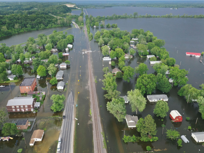 In June, much of Foley, Missouri, was overtaken by the Mississippi River.