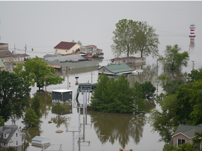 This residential area in Grafton looks completely different from normal.