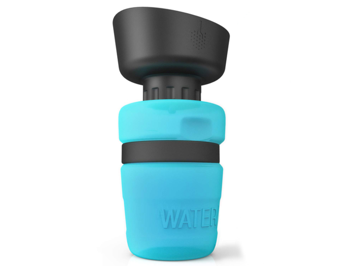 A water bottle designed for dogs