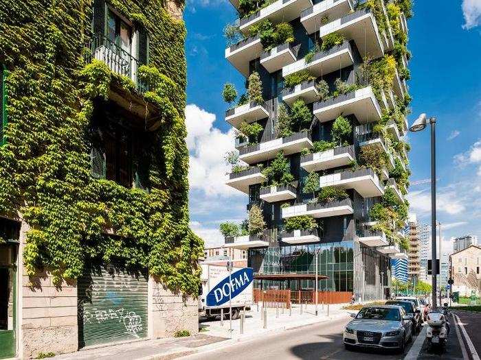 City greening is also present in Milan, where they have vertical forests. These high-rise buildings featuring more than 20,000 different plants are home to bumblebees, hermit wild bees, and around 20 different species of birds.