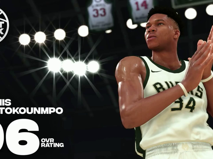 3.  Giannis Antetokounmpo, Milwaukee Bucks, 96 Overall