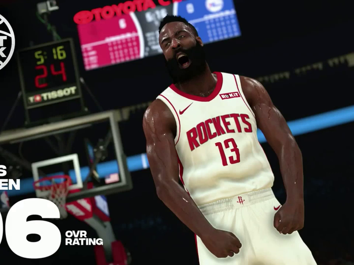 5. James Harden, Houston Rockets, 96 Overall