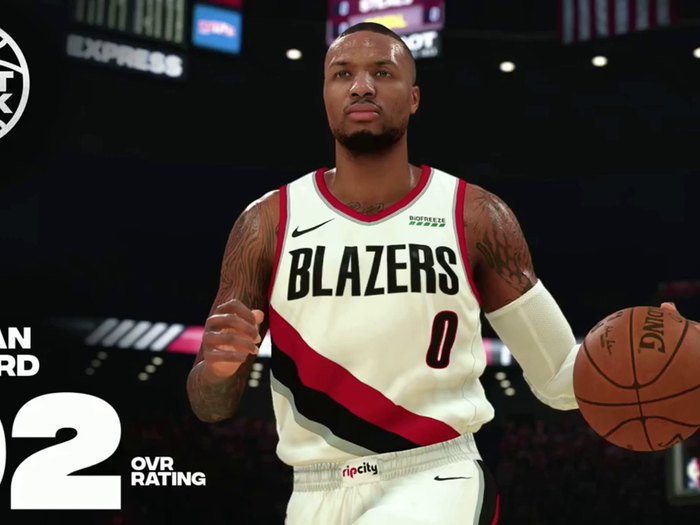 9. Damian Lillard, Portland Trailblazers, 92 Overall