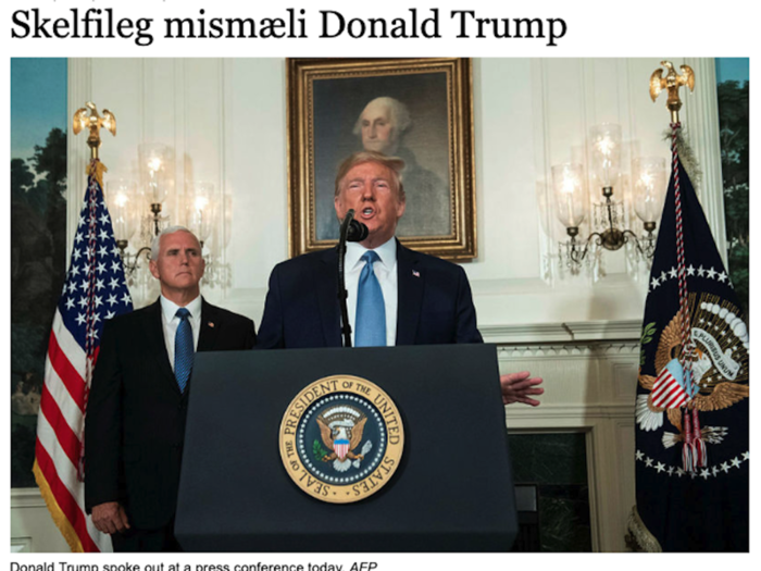 Morgunblaðið (Iceland): "Alarmingly disastrous Donald Trump"