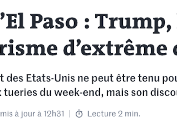 Le Monde (France): "Do not be fooled, the United States is a victim of destructive extreme right-wing terrorism."