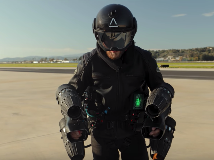 Inventor and former Royal Marine Richard Browning tested his Jet Suit over the English Channel this week, using the five-turbine suit to move back and forth with ease between Royal Navy boats.