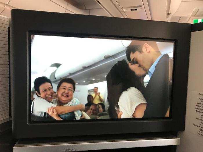 It ended up being timed to perfection. Spoiler alert: just as the couple got engaged at the climax of the film, we touched down. I tried not to cry, both due to the romance of the moment and the flight being over.