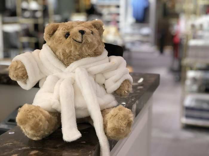 There were also more teddy bears downstairs, like this robe-wearing plush bear. David Farenthold, a reporter for The Washington Post, called it "oddly suggestive" in a tweet.